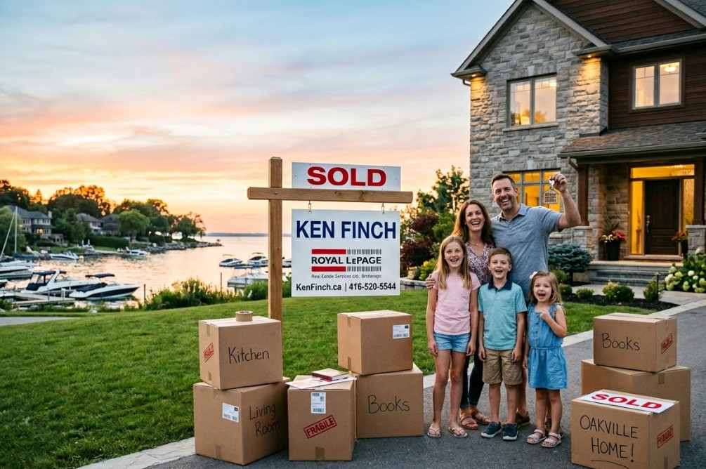 Happy family celebrating their home sale with Ken Finch